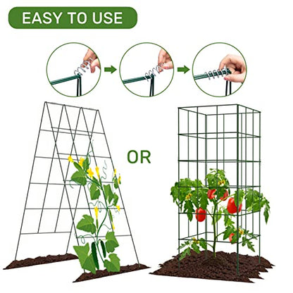 AGTEK 2 Packs 18" x 46" Foldable Cucumber Trellis for Cucumber, Climbing Plants, Vegetable Flowers - size: 36"W x 46"H