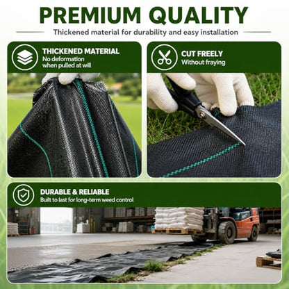 4x300 FT Heavy Duty Weed Barrier Landscape Fabric, Ground Cover - size: 4FTx300FT-3OZ