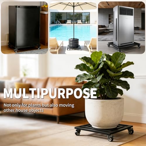 Plant Caddy with Wheels 2 Pack, 20'' Heavy Duty Large Rolling Plant Stand - size: 20''-2P
