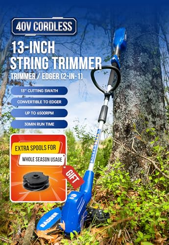 Wild Badger Power Weed Wacker 40V 13'' Cordless 2 in 1 String Trimmer/Edger with Auto Feed, 2.0Ah Battery and Charger, 2 Pack Trimmer Line - size: 13 inches