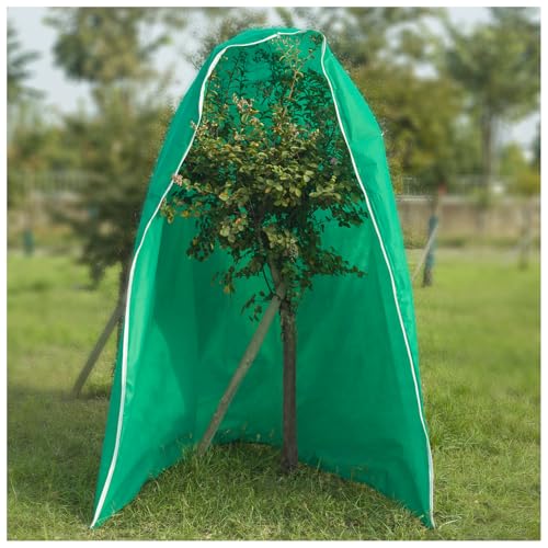 5.9 X 4.6Ft Plant Freeze Protection Cover, Plant Covers for Winter Outdoor Plants with Drawstring and Zipper, Winter Plant Covers Freeze Pprotection for Protect Trees Shrubs from Cold Frost(Green) - color: green-180
