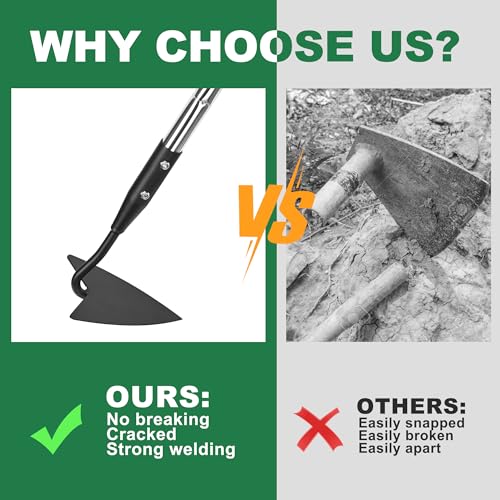 YEELOR Warren Hoe with 57-inch Stainless Steel Long Handle - style: Triangle hoe