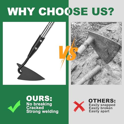 YEELOR Warren Hoe with 57-inch Stainless Steel Long Handle - style: Triangle hoe