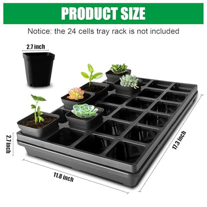 RooTrimmer 5 Pack Nursery Potting Tray, Carrying and Holding Plant Tray for Seeds Starting Pot, Collecting Drainage Water(Black) - color: Black, size: Holding Trays-5P