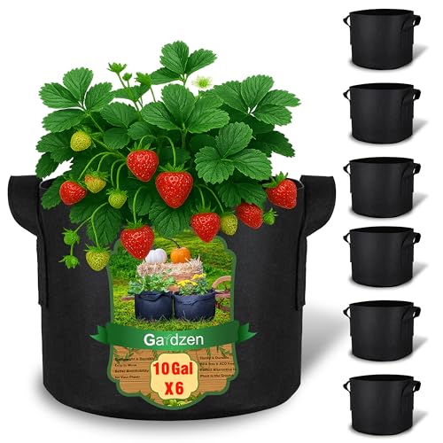 Gardzen 10 Gallon Grow Bags with Waterproof Liner - size: 10 Gallons