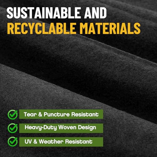 Fanfanwin 20 x 25 ft Pond Liner Underlayment with 10 U-pins, 6oz, Black - color: Black, size: 20X25 Feet, style: Square