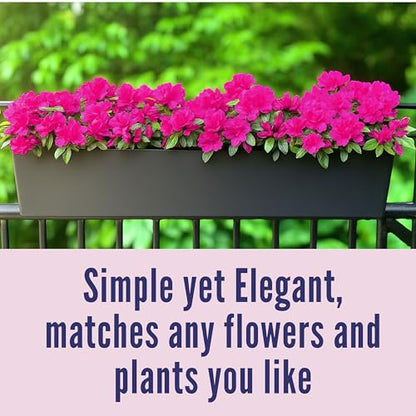 LaLaGreen Rail Planter Boxes for Outdoor (2 Pack, 40") Hanging Flower Pots with Bracket, Black Rectangular Self Watering System Deck Railing Herb Planters Outdoor Plants Container Rail Balcony Fence - color: 40" X 2 (Black)