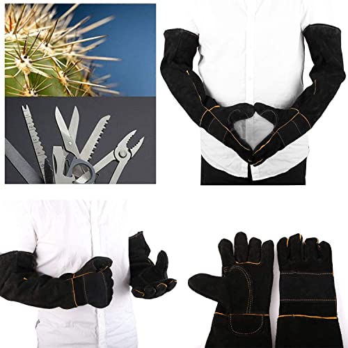 AOWPFVV Animal Handling Gloves Bite Proof for Dogs,Cats, 23.6in Large - color: Black Size Large 23.6in