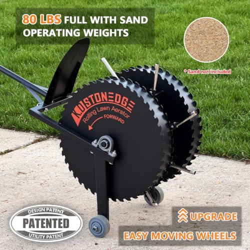 Patented Rolling Lawn Aerator Manual Coring Tool Compacted Soil Loosening