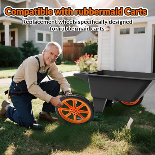RONPOW 20" Flat Free Wheels Compatible with rubbermaid Wheelbarrows Tires - color: Orange
