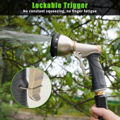 Besiter Garden Hose Nozzle Sprayer, Metal Water Hose Nozzle, High Pressure - color: Gray