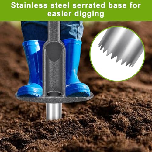 Long Handled Bulb Planter Tool with Rubber Grip - color: 2'' wide hole