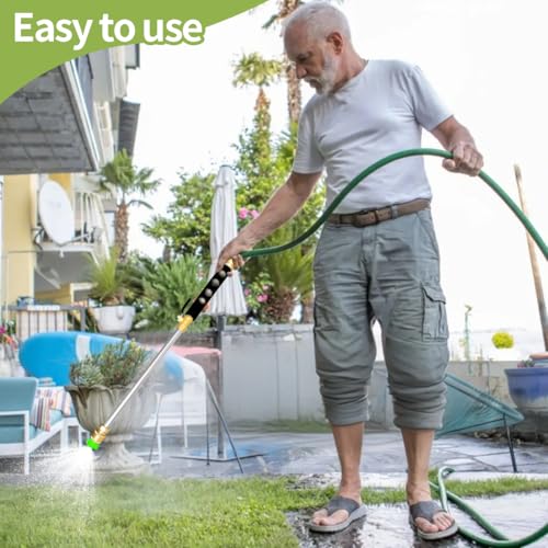 High Pressure Hose Nozzle for Garden Hose,Leak-Free Jet Wand with 5 Nozzles - color: Black