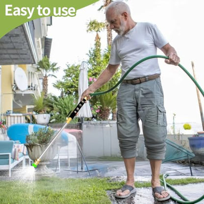 High Pressure Hose Nozzle for Garden Hose,Leak-Free Jet Wand with 5 Nozzles - color: Black