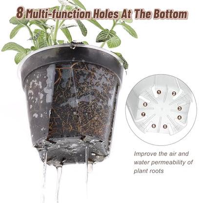 11" Clear Plant Nursery Pots with Drainage Plastic Orchid Pots 10 Pack - size: 11 inch