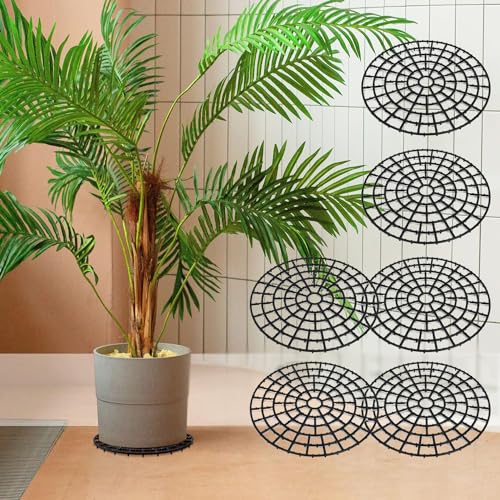 Plant Riser 6PCS, Flower Plant Stands, 12 inches Patio&Deck Floor Protector, Adjustable Heavy Plant Riser, Deck Planter Plant Coaster, Plant Trivet for Indoor, Outdoor, Airflow and Drainage
