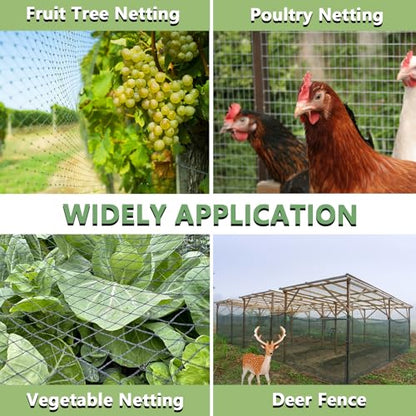 Bird Netting 7.5x100 FT, 1/2" Mesh Heavy Duty Garden Netting - size: 7.5' x 100'
