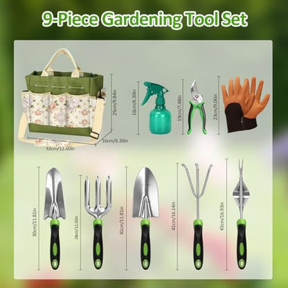Gardening Tools Set with Floral Handbag,Gardening Gifts for Women