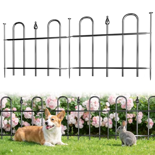 7ft(L) x 12.8in(H) 5 Panels Metal Decorative Garden Fence - size: 5 Panels-7ft(L) x 12.8in(H)