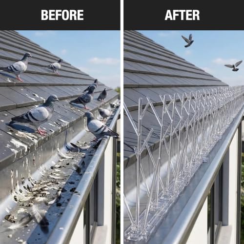 Aspectek Bird Spikes, 10 ft Plastic Pigeon Deterrent for Outdoor Ledges, Polycarbonate Durable Spikes for Crows, Seagulls and Small Birds