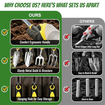8 Piece Gardening Tool Set Stainless Steel Garden Plant Kits