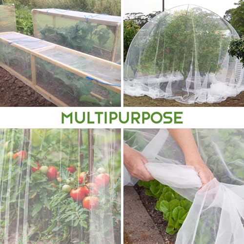 Unves Garden Netting, 10' x 50' Ultra Fine Mesh Bird Netting for Garden - size: 10 x 50 Ft x 1 pc