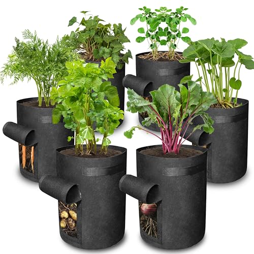 Gardzen 6 Pack BPA-Free 10 Gallon Vegetable Grow Bags