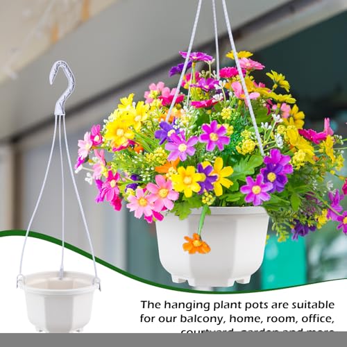 Roshtia 24 Pcs Hanging Planter Pot with Hook, Ceramic White, 5 Inch - color: Ceramic White, size: 5 Inch