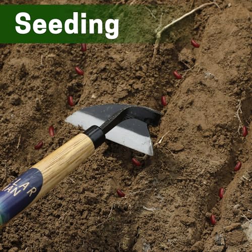 Japanese-Style Weeding Sickle/Hand Hoe, Sickle Garden Hand Weeder Tool with All Steel Blade for Cutting Grass, Digging, Soil loosening - color: W-Sickle