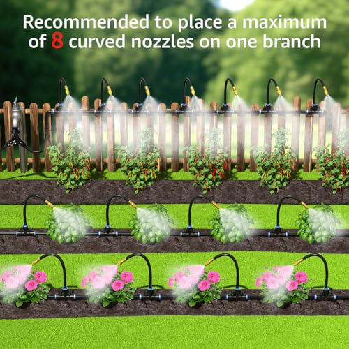 Bluepro Drip Irrigation System with 360° Adjustable Copper Nozzles - size: 7.8inch