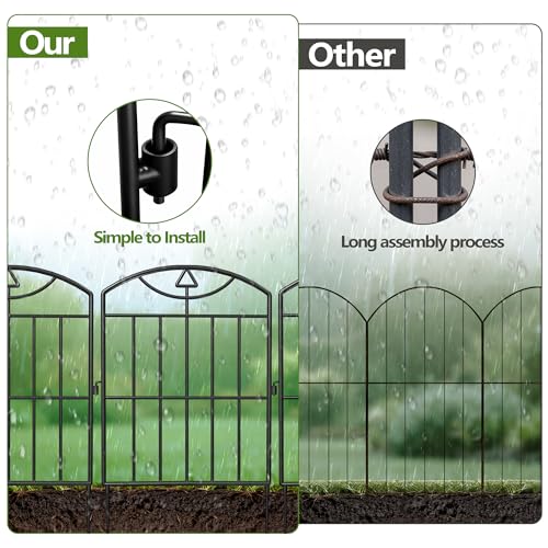 17in (H) x25ft (L), 24 Panels No Dig Decorative Garden Fence - size: 24 Panels-25 ft(L) X 24 in(H)