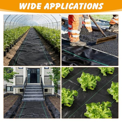 ondware Weed Barrier Landscape Fabric 4FT x 100FT, 30 Stakes - size: 4FT x 100FT