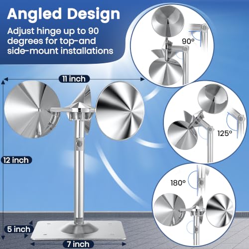 2 Pack Reflective Spinning Bird Deterrent, Heavy Aluminum Wind Repeller