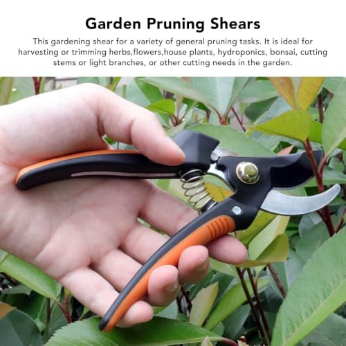 Limen 6.7 Inch Micro Tip Pruning Shears,SK5 High Carbon Steel Hand Pruners with Black Yellow Ergonomic Handles for Bonsai Floral Houseplant Trimming