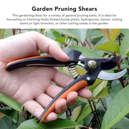 Limen 6.7 Inch Micro Tip Pruning Shears,SK5 High Carbon Steel Hand Pruners with Black Yellow Ergonomic Handles for Bonsai Floral Houseplant Trimming