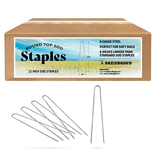 Sandbaggy 12-inch 8-Gauge Landscape Staples ~ The Longest & Strongest Landscaping Staple on Amazon (50 Staples) - size: 50 Staples