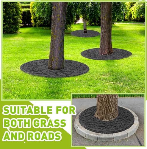 Peryiter 6 Pcs Rubber Mulch Tree Ring Protector Mat Weed Barrier, 24 in - style: 24 Inches