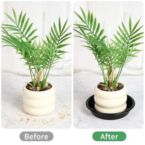 6 Pack 6 Inch Plant Saucer Tray, Heavy Duty Plastic Plant Pots Dray Tray, Black - color: Black, size: 6"(6Pack)