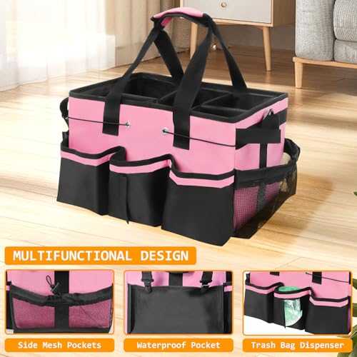 Cleaning Bags for Housekeepers, Cleaning Supply Caddy Under Sink (Pink) - color: Pink