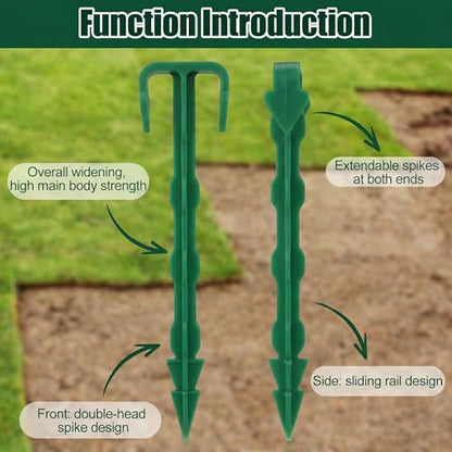 Nuanchu 100 Pcs 6 Inch Landscape Garden Stakes Bulk, Degradable Sod Spikes - size: 6 Inch