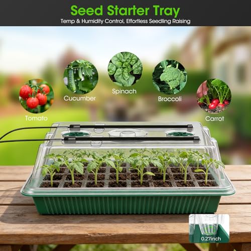 80 Cell Seed Starter Tray with Grow Light, 2 Pack Starter Kit - size: 80 Cell (2 Pack)