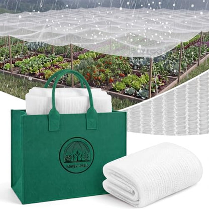 SATINIOR 16.3x10 ft Garden Hail Netting Heavy Duty for Raised Beds, White