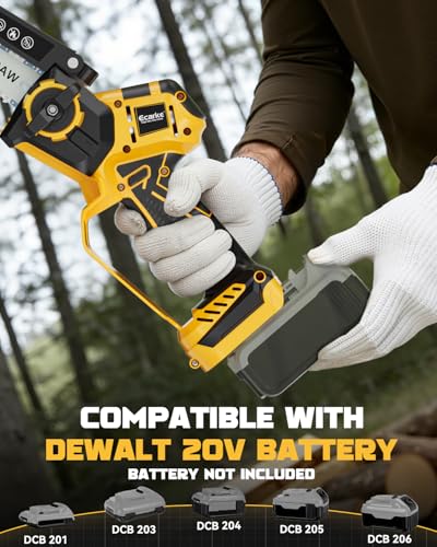 Ecarke Mini Chainsaw Compatible with Dewalt 20V Battery - color: Yellow, size: 8 Inch & 6 Inch