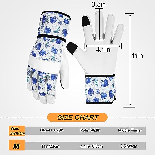 Leather Gardening Gloves for Women Garden Gloves Thorn Proof Touch Screen Design Heavy Duty Working Yard Gloves - color: Colorb