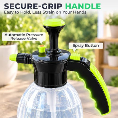 Flora 0.5 Gal Garden Pump Sprayer, Handheld Sprayer with Lock-On Trigger