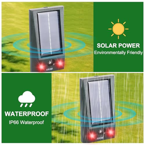 Wall-Mounted Solar Ultrasonic Animal Repellent Indoor Outdoor