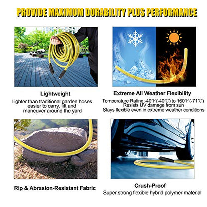 Garden Hose 75 ft Heavy Duty - Flexible Water Hose - size: 75FT