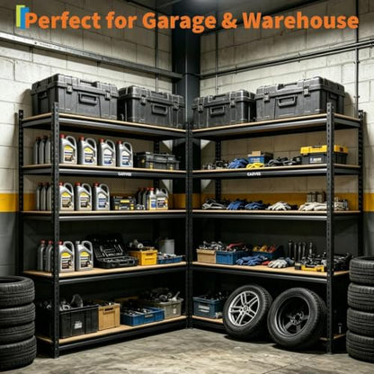 Heavy Duty 5-Tier Storage Shelves, 2204 lbs, 72" H x 48" W x 24" D - size: 72" H x 48" W x 24" D