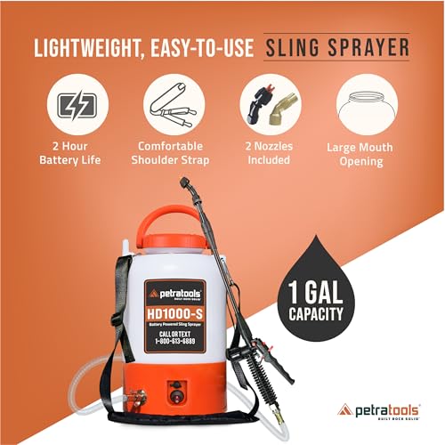PetraTools Battery Powered Sprayer with 8 Nozzles, HD1000-S (1 Gal Pro Kit) - size: 1 Gallon ProKit