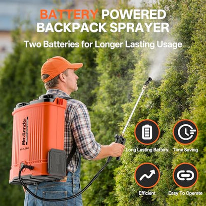 Maxlander 4.2 Gal Battery Powered Backpack Sprayer with 2 x 2.0Ah Battery